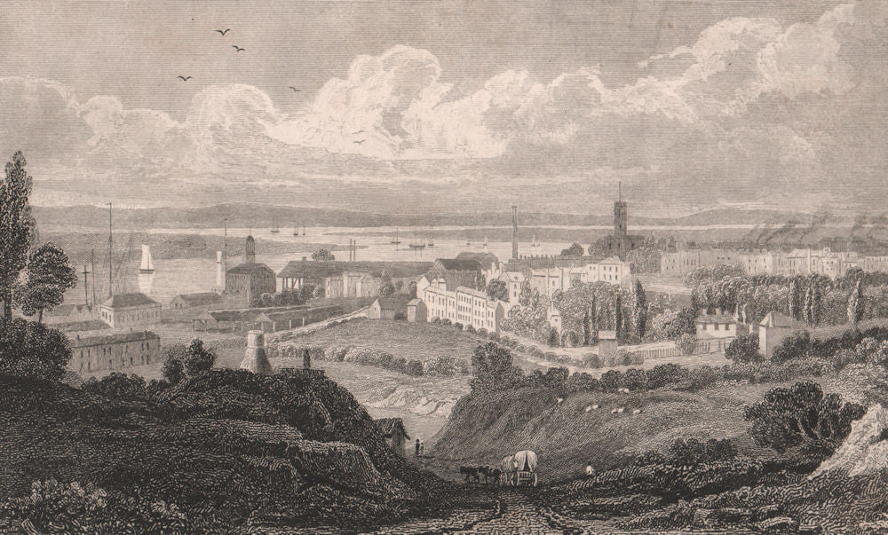 Woolwich. London. GASTINEAU 1829 old antique vintage print picture